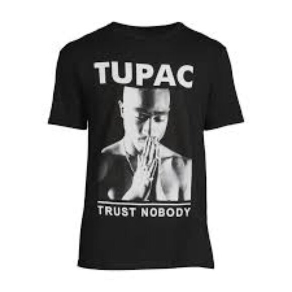2PAC "Trust Nobody" Black & White Tee - Picture 1 of 5